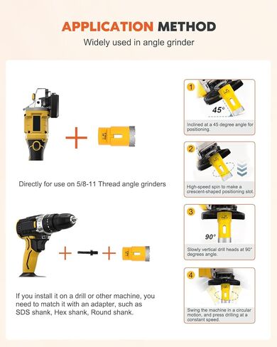 الماس بلاط لقمة ثقب مجموعة ثقب المنشار عدة 6/8/10/16/20/25/32/50 مللي متر 10 مللي متر إصبع مثقاب قياس حاكم SDS عرقوب محول الماس الأساسية لقمة ثقب عدة زاوية طاحونة الخرسانة السيراميك in Kuwait