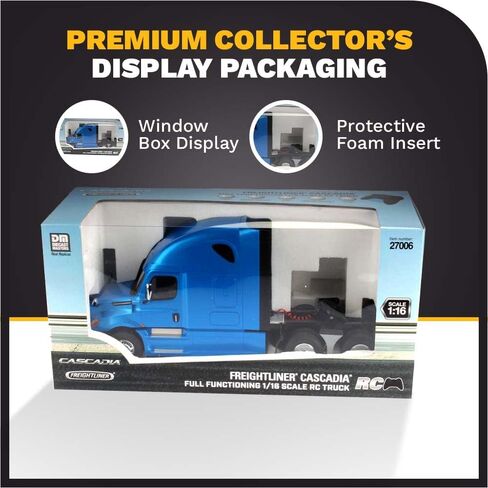 Diecast Masters RC Truch Freightliner Cascadia Truck | Fully Functional Radio Control Raised Roof Sleeper Cab | 1:16 Scale Model Remote Control Truck, RC Semi Truck | Diecast Model 27006 in Saudi Arabia