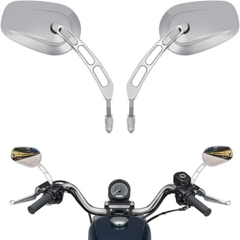 KEMIMOTO Black Mirrors Motorcycle Rearview Mirror Compatible with Road King Street Electra Glide Dyna Sportster Softail Road Glide 1982-2019 2020 2021 2022 2023 in Saudi Arabia