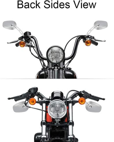 KEMIMOTO Black Mirrors Motorcycle Rearview Mirror Compatible with Road King Street Electra Glide Dyna Sportster Softail Road Glide 1982-2019 2020 2021 2022 2023 in Saudi Arabia