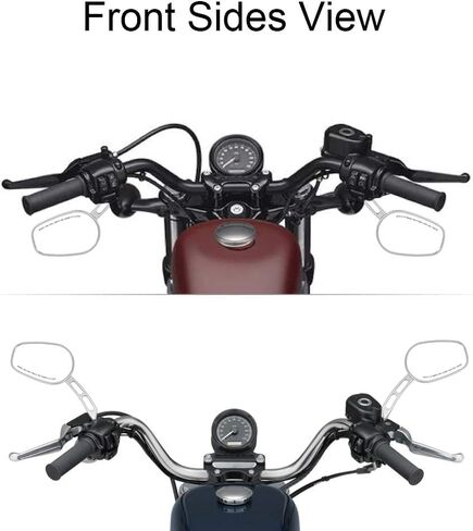 KEMIMOTO Black Mirrors Motorcycle Rearview Mirror Compatible with Road King Street Electra Glide Dyna Sportster Softail Road Glide 1982-2019 2020 2021 2022 2023 in Saudi Arabia