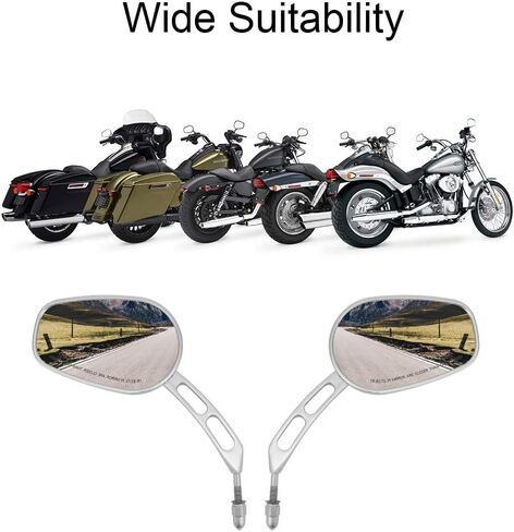 KEMIMOTO Black Mirrors Motorcycle Rearview Mirror Compatible with Road King Street Electra Glide Dyna Sportster Softail Road Glide 1982-2019 2020 2021 2022 2023 in Saudi Arabia