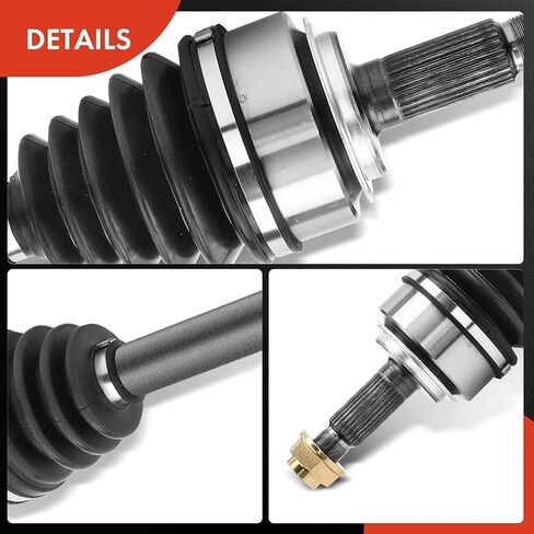 مجموعة عمود المحور A-Premium CV متوافقة مع Honda CR-V CRV 2002 2003 2004 2005 2006، Accord 2003 2004 2005 2006 2007، L4 2.4L، ناقل يدوي، جانب السائق الأيسر الأمامي in Kuwait