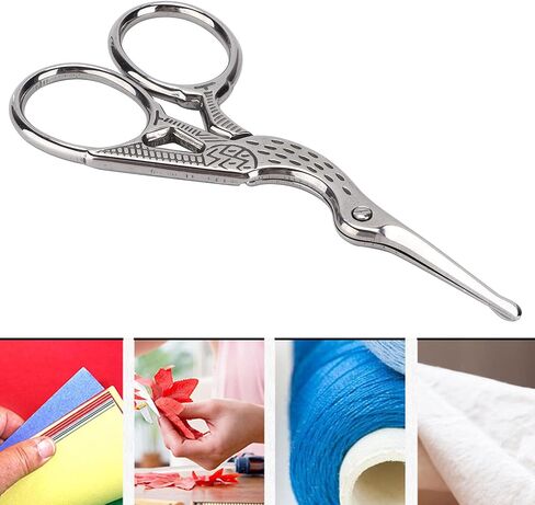 Embroidery Scissors Stainless Steel Crane Design Sewing Scissors Vintage Stork Scissors for Embroidery Sewing Craft Art Work Everyday Use[Black] Scissors in Saudi Arabia