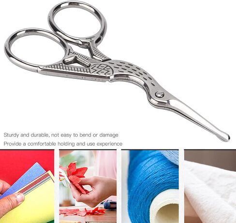 Embroidery Scissors Stainless Steel Crane Design Sewing Scissors Vintage Stork Scissors for Embroidery Sewing Craft Art Work Everyday Use[Black] Scissors in Saudi Arabia