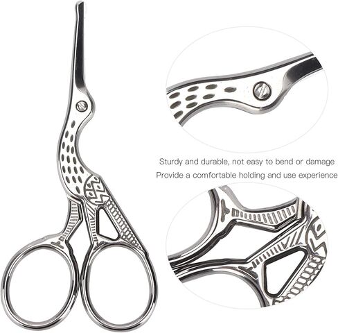Embroidery Scissors Stainless Steel Crane Design Sewing Scissors Vintage Stork Scissors for Embroidery Sewing Craft Art Work Everyday Use[Black] Scissors in Saudi Arabia