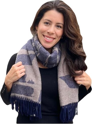 شال صوف الألبكة للأطفال 100% للرجال والنساء - وشاح كبير ناعم ودافئ للشتاء للجنسين على شكل زهرة برية in Kuwait