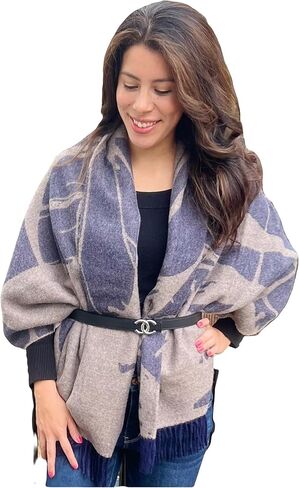 شال صوف الألبكة للأطفال 100% للرجال والنساء - وشاح كبير ناعم ودافئ للشتاء للجنسين على شكل زهرة برية in Kuwait