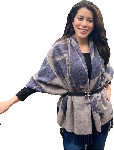 شال صوف الألبكة للأطفال 100% للرجال والنساء - وشاح كبير ناعم ودافئ للشتاء للجنسين على شكل زهرة برية in Kuwait