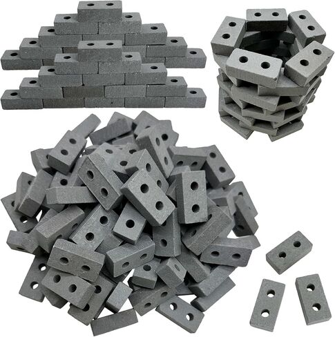 Woohome 200 PCS Mini Bricks Tiny Bricks for Landscaping Miniature Bricks Small Bricks for Crafts Realistic Fake Bricks Mini Blocks for Dollhouse Mini Garden Accessories (3 Holes Mini Red) in Saudi Arabia
