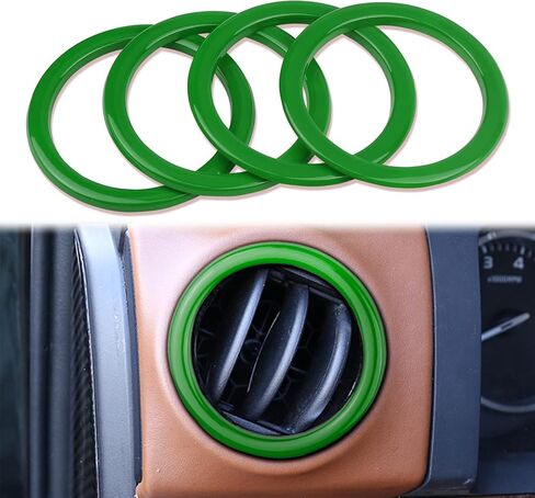 لتويوتا تندرا داش لوحة القيادة مكيف الهواء منفذ الهواء تنفيس غطاء تقليم AC تنفيس حلقات الديكور متوافق مع تويوتا تندرا 2014-2021 الملحقات الداخلية 4 قطع (أخضر) in Kuwait