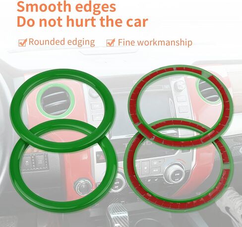 لتويوتا تندرا داش لوحة القيادة مكيف الهواء منفذ الهواء تنفيس غطاء تقليم AC تنفيس حلقات الديكور متوافق مع تويوتا تندرا 2014-2021 الملحقات الداخلية 4 قطع (أخضر) in Kuwait