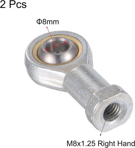 uxcell 2pcs SI5TK PHSA5 Spherical Rod End Bearing 5mm Bore Self-Lubricated Joint Bearing M5x0.8 Right Hand Female Thread Connector in Saudi Arabia