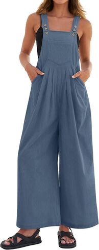 ZESICA Women's Casual Overalls Jumpsuits Loose Corduroy Bib Adjustable Straps Wide Leg Long Pant Romper with Pockets in Saudi Arabia