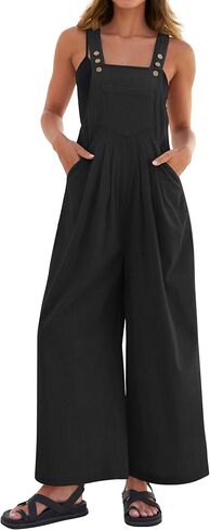 ZESICA Women's Casual Overalls Jumpsuits Loose Corduroy Bib Adjustable Straps Wide Leg Long Pant Romper with Pockets in Saudi Arabia