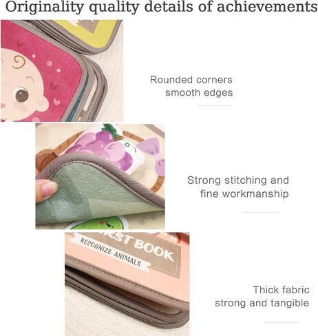 Baby Books, Soft Cloth Books for Baby Boys Girls, Activity Quiet Cloth Books Developmental Toys, Interactive Baby Books for Toddlers Infants Kids Gifts, Sensory Busy Books with Clock Expression ect. in Saudi Arabia