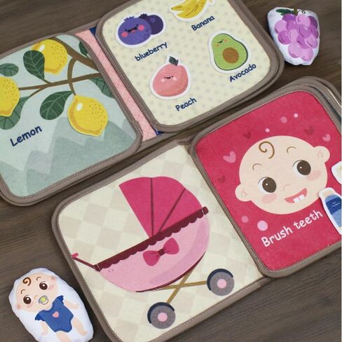 Baby Books, Soft Cloth Books for Baby Boys Girls, Activity Quiet Cloth Books Developmental Toys, Interactive Baby Books for Toddlers Infants Kids Gifts, Sensory Busy Books with Clock Expression ect. in Saudi Arabia