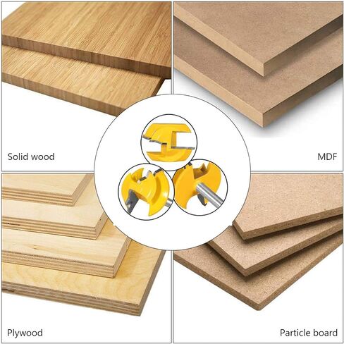 45 Degree Lock Miter Router Bit 3-Piece Set, for 31/64", 3/4"，1"，Cutting Height, 1/2 Inch Shank.Woodworking Tools Joint Router Bits in Saudi Arabia