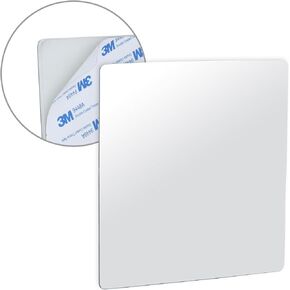 Sticky 3M Adhesive Anti-Fog Shaving Mirror - Peel and Stick Fogless Shower Mirror for Men - Frameless & Shatterproof Plastic Mirror - 6.3" x 6.3" (Square)