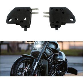 2 PCS Car Brake Light Switchs, Waterproof Metal Off-Road Vehicle Brake Accessories, Universal Druable Motorcycle Right Handlebar Disc Brake Switch Replacements for Cars SUVs Trucks (Black)