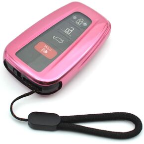 MECHCOS Compatible with Toyota Camry RAV4 Highlander 4Runner Corolla Mirai Avalon C-HR Prius C V Prime AWD-e 86 Purple Black 3 4 Buttons Key Fob Cover Case Remote Holder Protector Sleeve Accessories