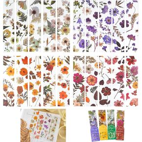 20PCS Bookmarks for Women, PET Transparent Dried Flower Bookmarks Kit, 4 Seasonal Style Flower Bookmarks - Pretty & Increase Reading Interest