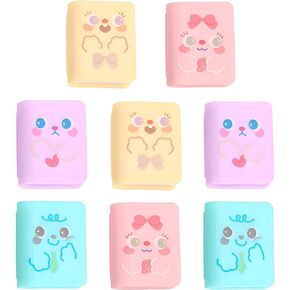 8Pcs Cute Pencil Sharpener & Eraser, Colorful Book Shaped Manual Pencil Sharpener with Erasers for School Office Fun Stationery Back to School Supplies