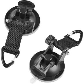 Heavy Duty Suction Cups with Hooks Upgraded Car Camping Tie Down Suction Cup Camping Tarp Accessory with Viscous Silicone Strong Power for Car Awning Boat Camping Trap(2 pcs)