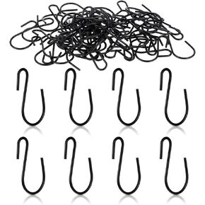 Giantree 60Pcs Mini S Hooks, 1 Inch Small S Hooks for Hanging Small Metal Hooks S Hooks Black, S Shaped Mini Hooks for DIY Crafts Jewellery Hanging Key Chain and Name Plate(Black)