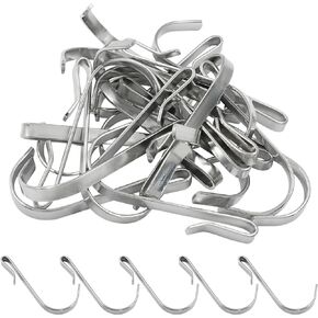 20 Pack S Shaped Hanger Hooks, Black J Shaped Hook Stainless Steel Clip-on Hook Heavy Duty Hanging Hooks for Home Kitchen Bedroom