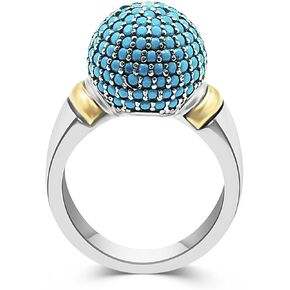 Handcrafted Turquoise Ring Stone Plated 18K Gold Ring For Women, 925 Sterling Silver Rings for Elegant Occasions
