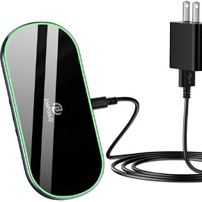 Dual Wireless Charging Mat Fast Wireless Charger iPhone Wireless Charging Pad Station Metal Qi 5 Coils 10W Large Multiple Devices Compatible with iPhone 12 11 X XS Max Samsung USB C Adapter Included in Kuwait