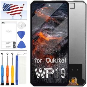 for Oukitel WP19 Screen Replacement Kit for Oukitel WP19 6.78inch Display LCD Digitizer Touch Screen Assembly Full Glass Repair Parts with Tools (Black)