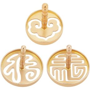 3 Styles Incense Press Mold Brass Incense Mold Tool Chinese Incense Powder Press Making Kit Incense Cone Molds for DIY Fragrance Yoga Meditation Accessory, Golden