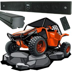 Gravity GTV64BT Audio 35-Inch Weatherproof Sound Bar 600 Watts for ATVs UTVs Bluetooth, Integrated Super High Power Digital Amplifier + Controller - 2nd Generation