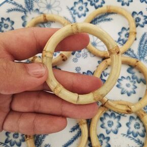 Napkin Rings Bamboo Handmade Napkin Rings Set of 6 for Table Decorations, Wedding, Dinner,Party, DIY Decoration