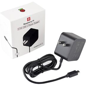 Official 27W USB Type-C Power Supply for Raspberry Pi 5, 1.2m Cable Length, 18AWG (US Plug, Black)