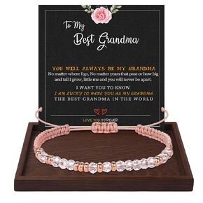 To My Daughter/Granddaughter/Grandma/Mom Bracelet,Morse Code Bracelet for Mom,Mothers Day Gifts for Mom, Women Unique Gift for Girls Birthday Inspirational Handmade Braided Pink Bracelets (Pink-GD)