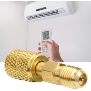 R410A Adapter, A/C 1/4inch Male to 5/16inch Female SAEs Adapter, Fit for R410A Mini Split System Air Conditioners, HVAC, Refrigeration Service, Stable Performance(Hose Pump Coupler)