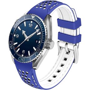 20mm 22mm Silicone Watch Band, Rubber Curved Ends Racing Lightweight Watch Straps Sport Replacement for Moonswatch Multiple Colors Men Women Watch Bands