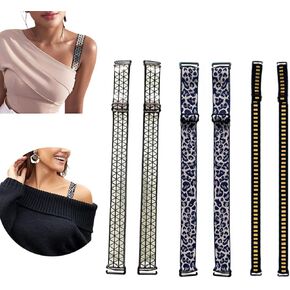 Decorative Bra Straps Replacement,3 Pairs Fashion Summer Gifts for Mom, Bra Accessories Lingerie Straps for Strapless Dress/Bra,Fashion Accessory for Women Grandma