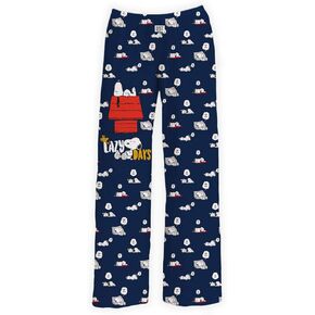 BRIEF INSANITY Snoopy Unisex Lounge Pajama Pants - Comfy, Loose-Fit, Ultra-Soft - Snoopy Lazy Days Sleep Bottoms