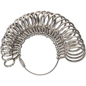 Utoolmart Finger Ring Sizer Gauge Set US 0-15 Circle Models Zinc Alloy Measuring Tool with Half Size 1pcs