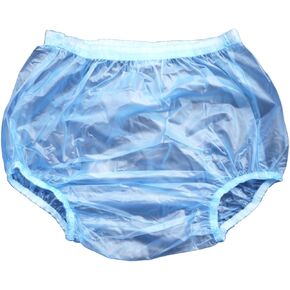 Haian Adult Incontinence Pull-on Plastic Pants PVC Pants 3 Pack (XX-Large, Transparent Blue)