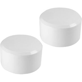 Othmro 4.33 inch ID PVC Pipe End Cap Plug Adapter Pipe Fitting Socket 2Pcs, Furniture Grade Pipe Fitting Coupling Cap for DIY PVC Shelf Garden Support Structure Storage Frame, White