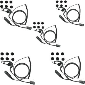 Sarcia XPR3500 Earpiece Headset with PTT Mic for Motorola XPR3000 XPR3300 XPR3300e XPR3500e Walkie Talkie Two Way Radio G Shape,5PACK