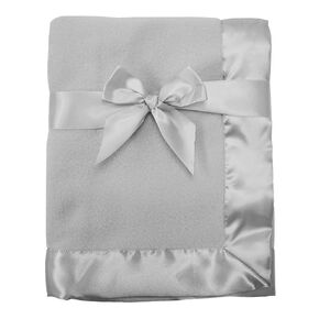 TL Care Fleece Blanket with Silk-Like Satin Trim, Soft, Warm & Cozy, White, 30" x 40" for Boys and Girls, Perfect for Baby Carrier, Stroller, Travel and Gifting