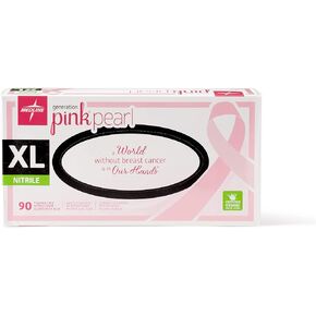 Medline Generation Pink Pearl Nitrile Exam Gloves, Pink, X-Large, 90 Count