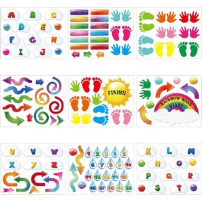 Teling 159 Pcs Alphabet Sensory Path Adhesive Sensory Path Decals for Floor and Wall Floor Decals for School Hallways (Jungle)