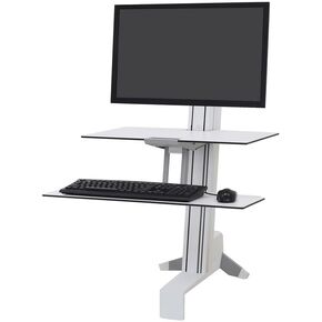 Ergotron – WorkFit-S HD Single Monitor Standing Desk Converter, Sit-Stand Workstation for Tabletops – 16 to 28 lbs, Black
